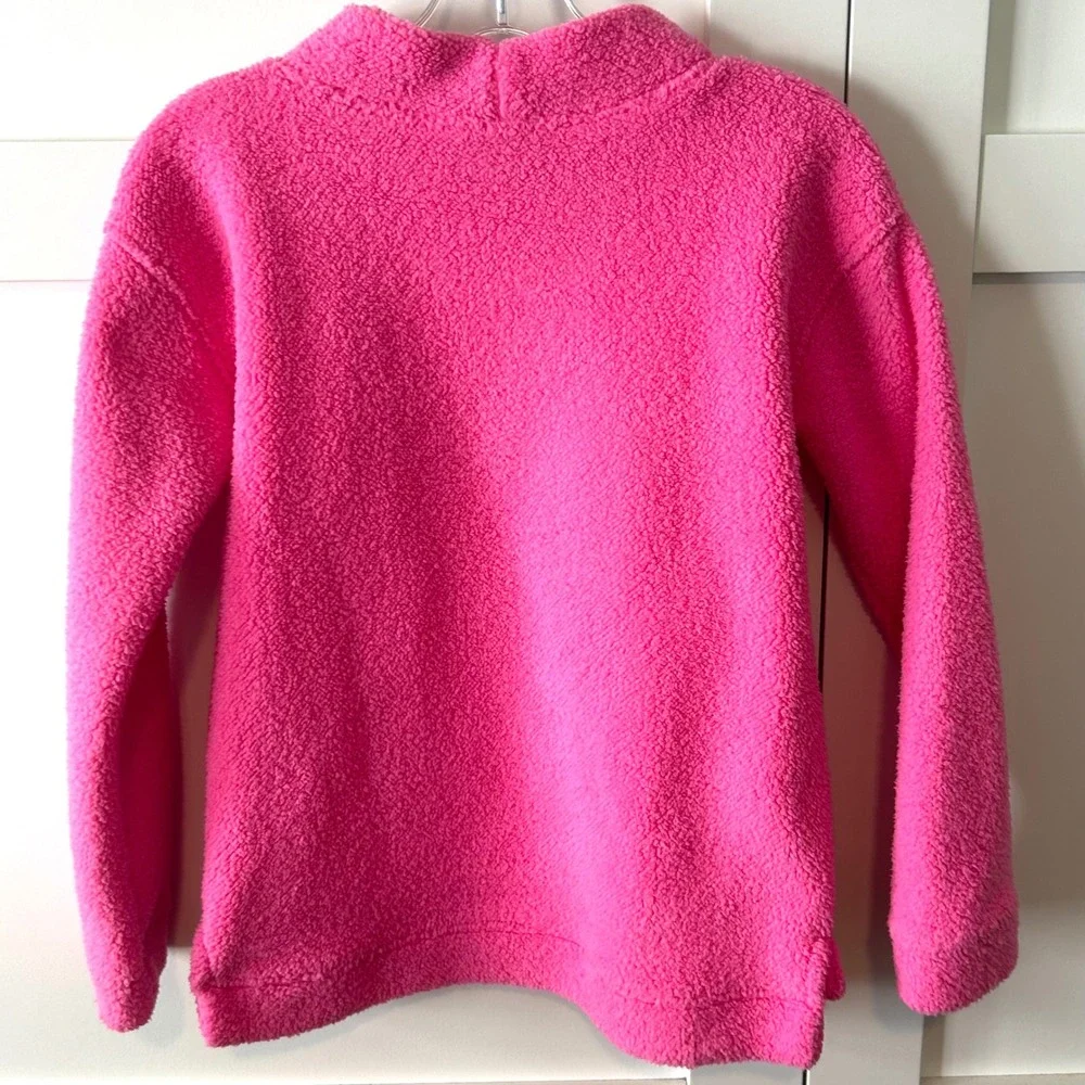 Vineyard Vines Girl's Bright Pink Mock Neck Pullover Fleece in‎ Size L